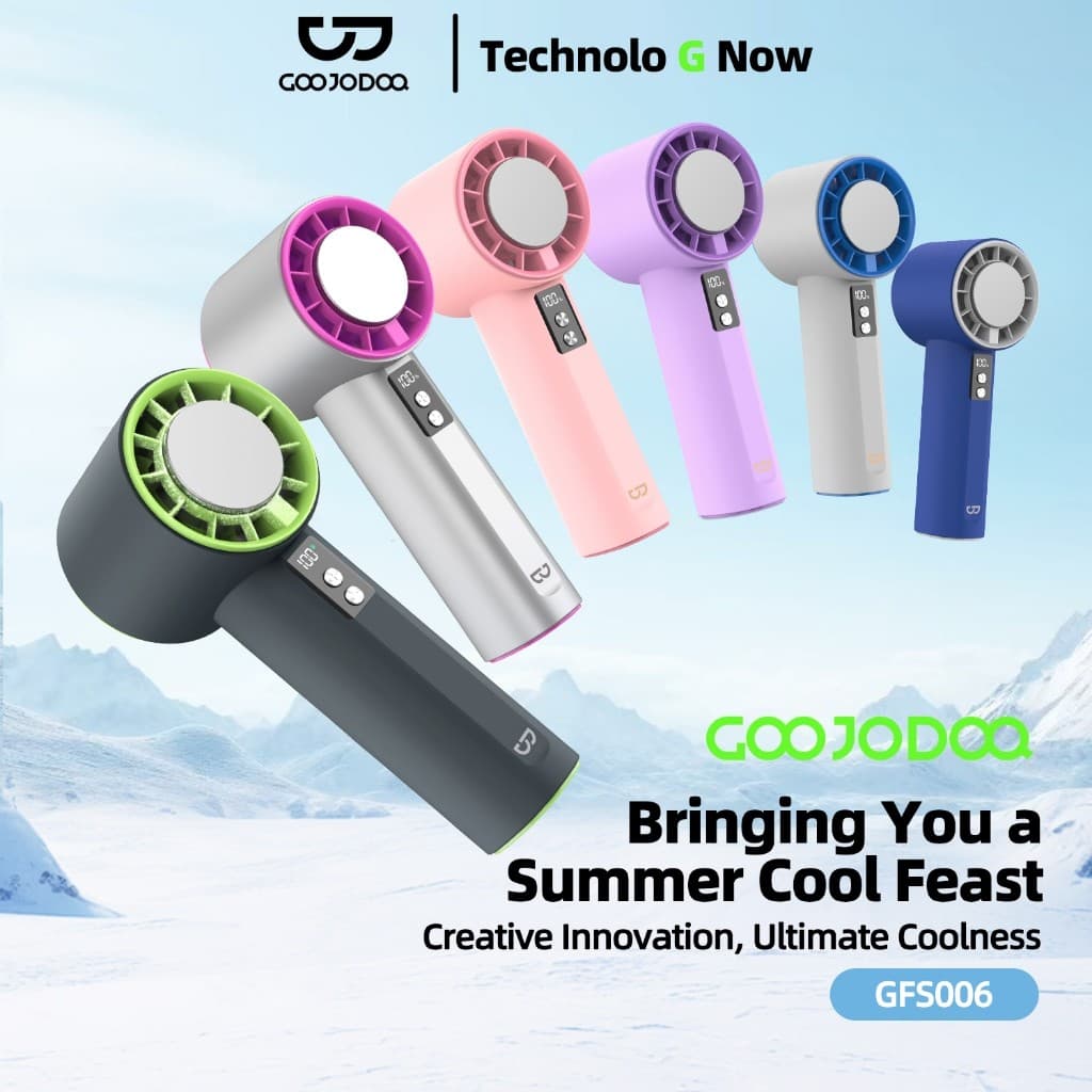 Mới Quạt mini tốc độ cao GOOJODOQ 100 tốc độ năm có màn hình LED kỹ thuật số lạnh như băng, quạt turbo có thể điều chỉnh