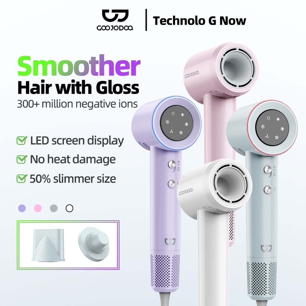 Máy sấy tóc tốc độ GOOJODOQ 300 triệu ion âm 110.000 vòng/phút lọc từ điều chỉnh nhiệt độ 4 tốc độ